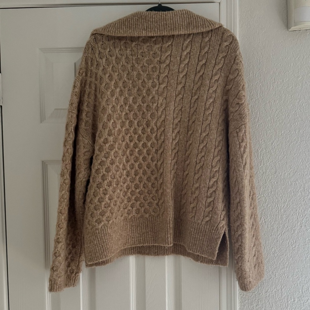 Abercrombie & Fitch Cable-knit Quarter Zip Sweater - Picture 7 of 8
